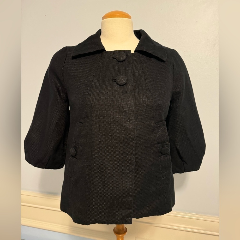 H&M cropped linen blend swing jacket